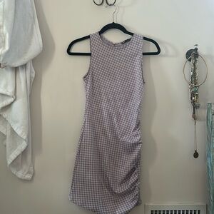 Zara Purple Gingham Bodycon mini dress